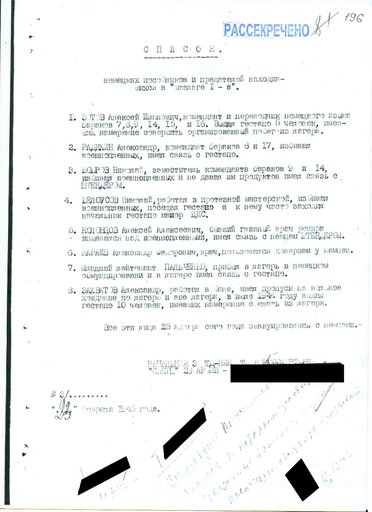 Список немецких пособников и предателей, находящихся в Шталаге 1A